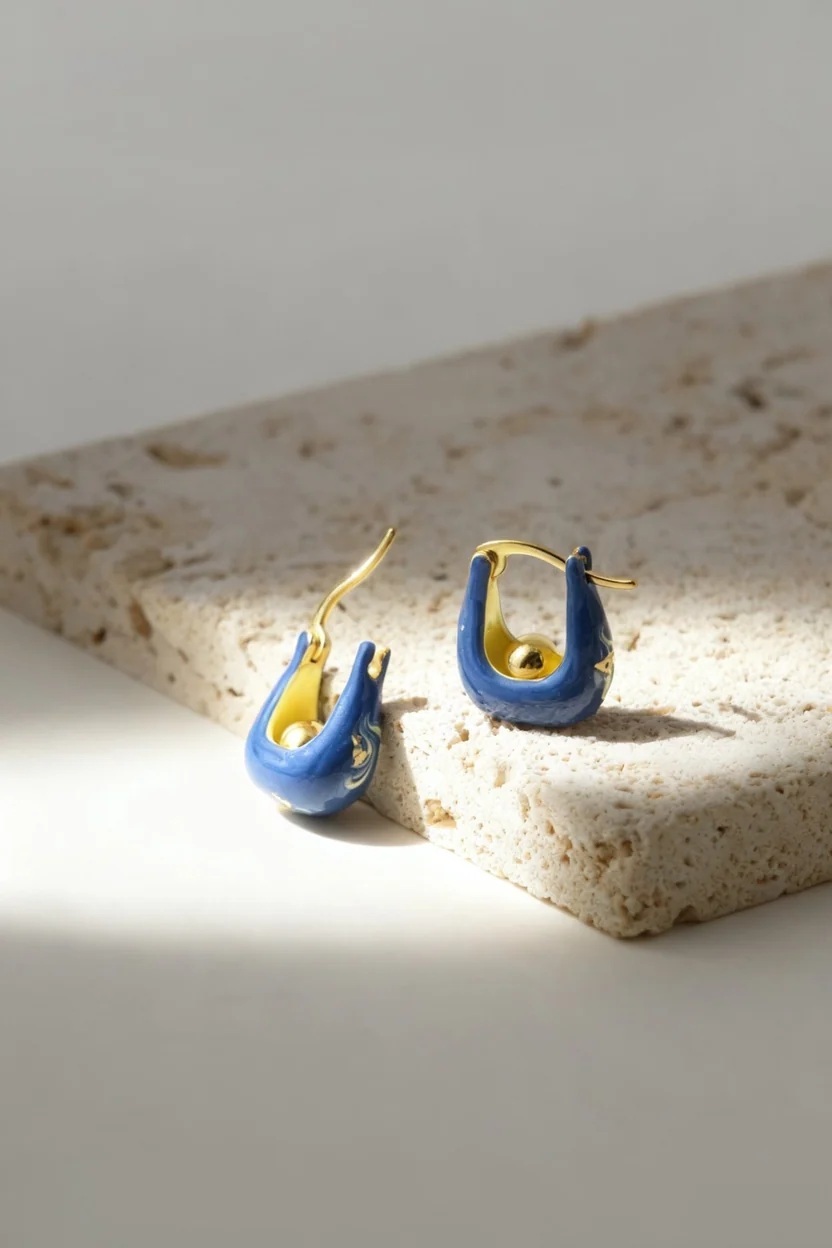 EP Stellar Tide Hoop Earrings — Blue · Small (SE001-2)
