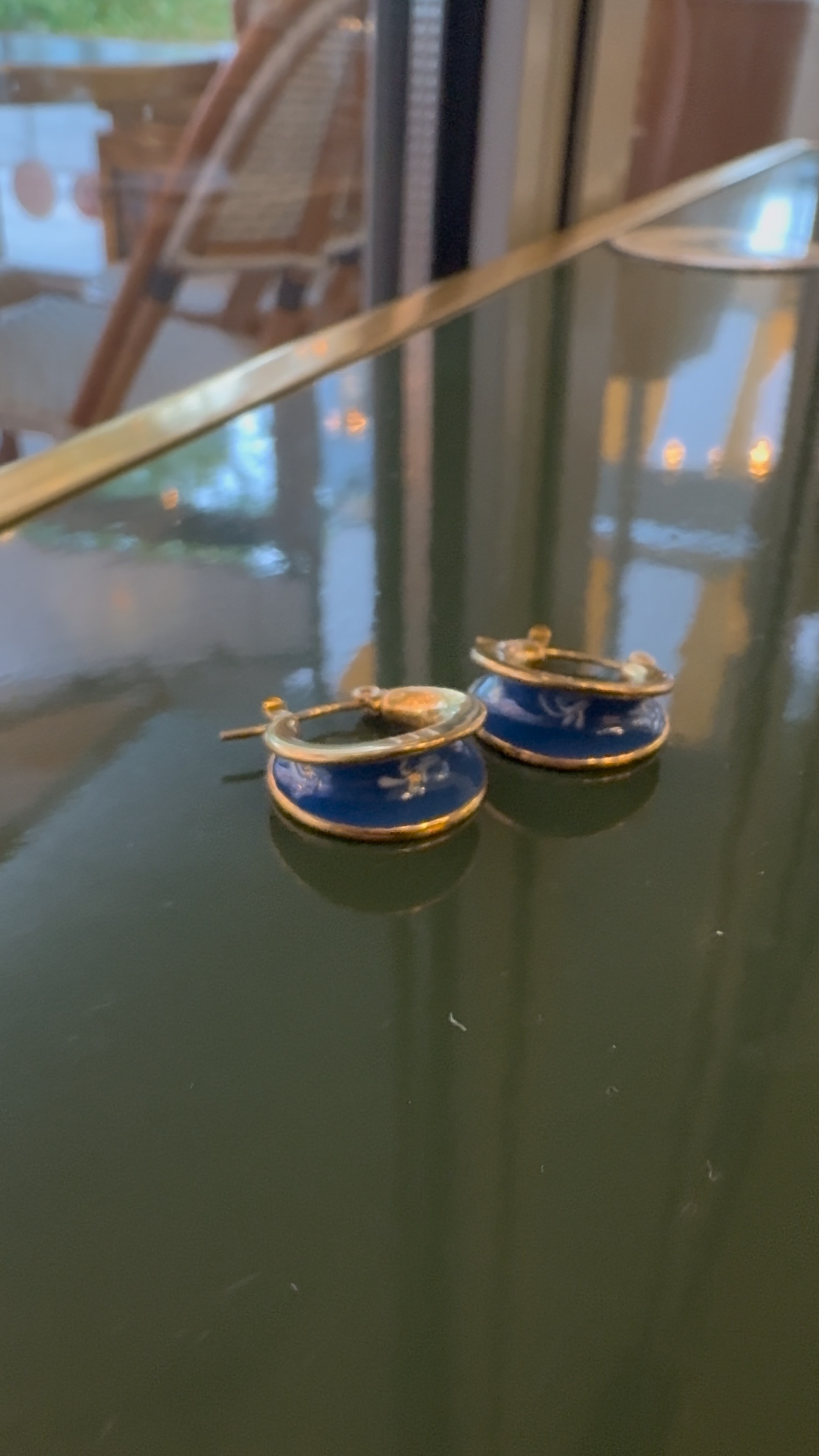 EP Stellar Ridge Hoop Earrings (SE004-2) Blue