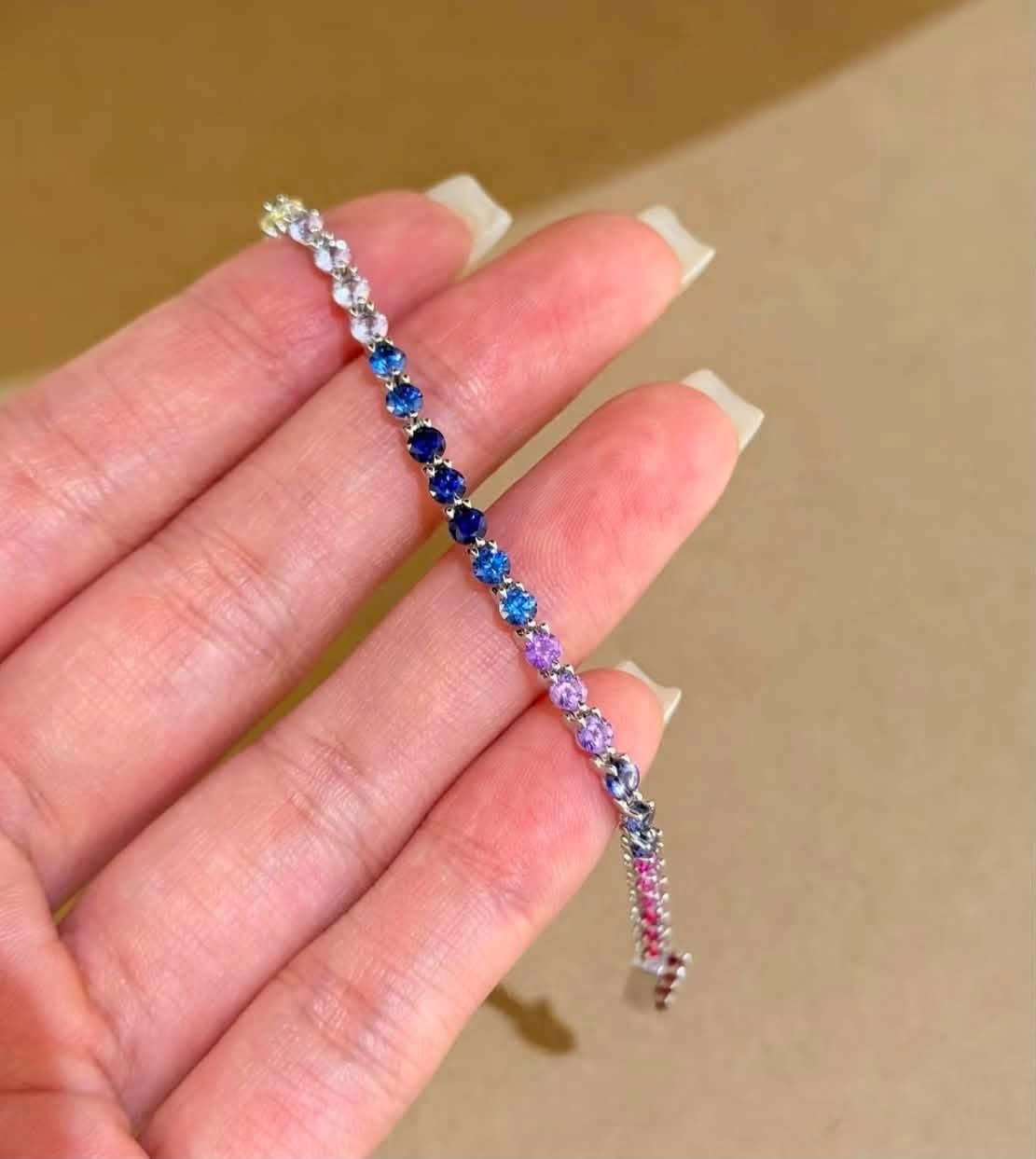 【直播】MD1014202 培育寶石彩虹網球手鍊｜每顆 0.10ct