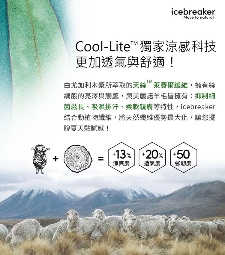 1. Cool-Lite™ 美麗諾羊毛清涼透氣科技