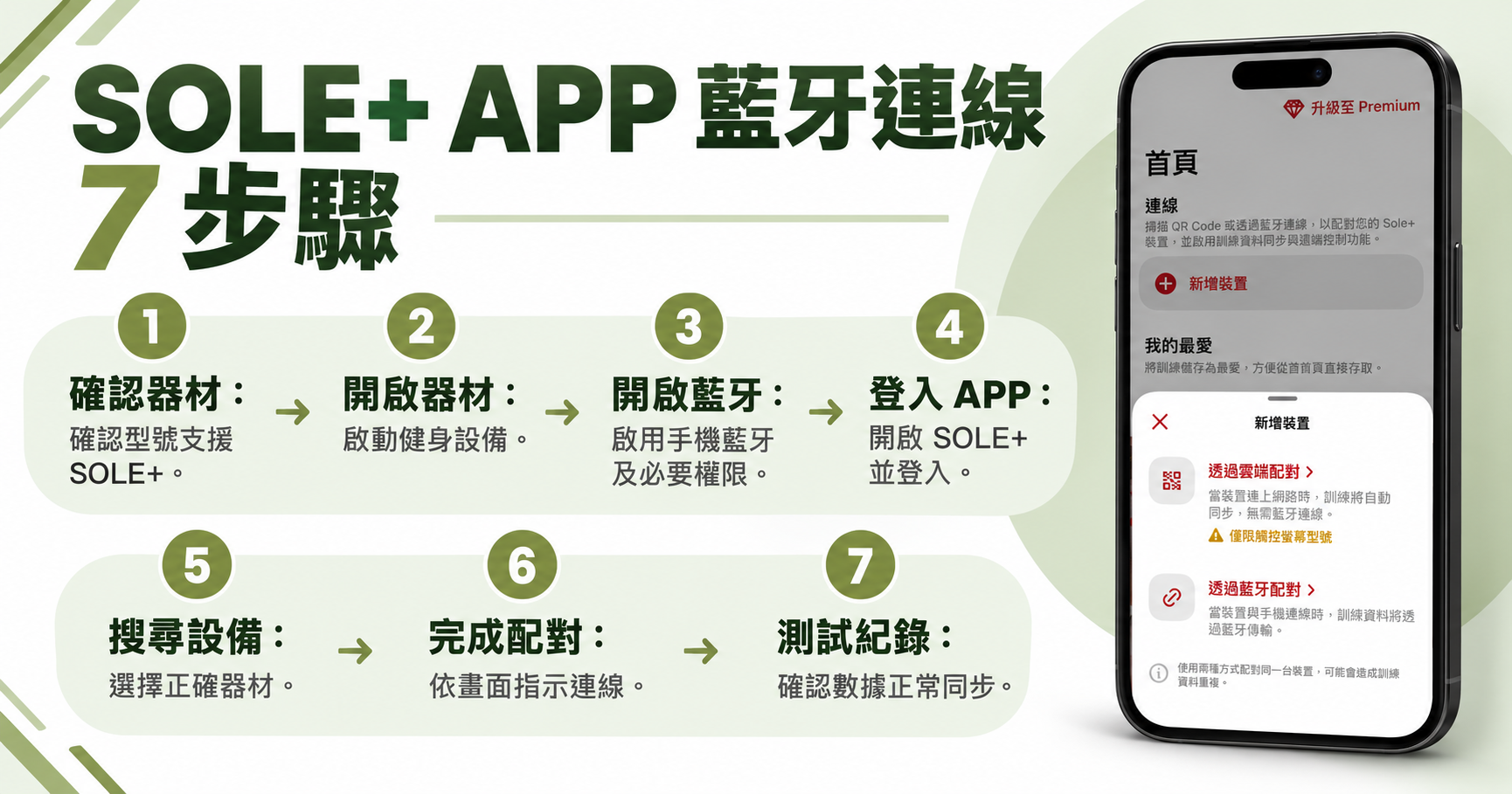 SOLE+APP藍牙連線7步驟