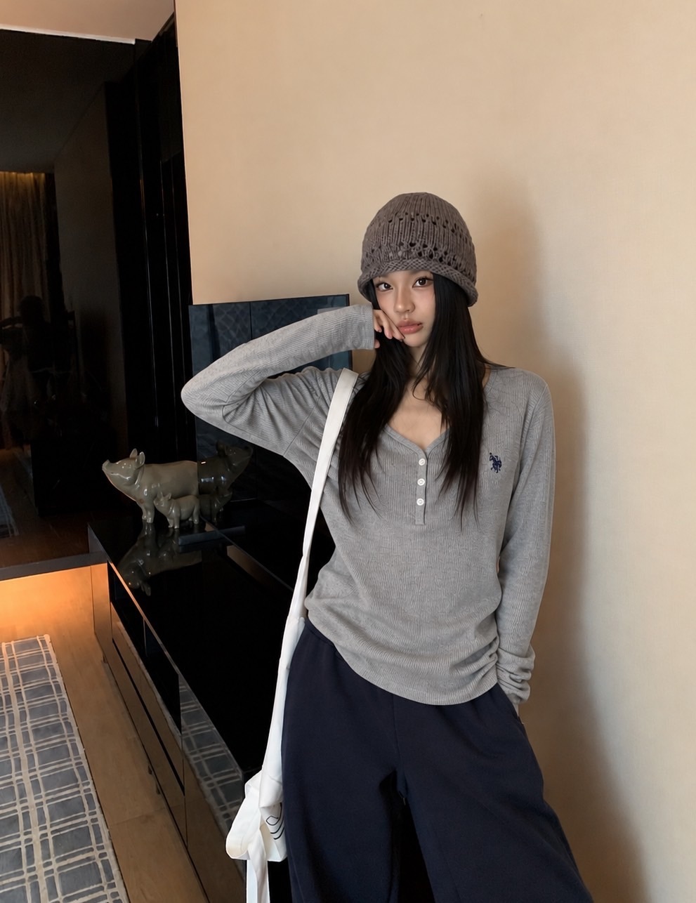 <秋冬慵懶日常🤍> 日本GeeRA × U.S. POLO ASSN. 修身 亨利領針織衫