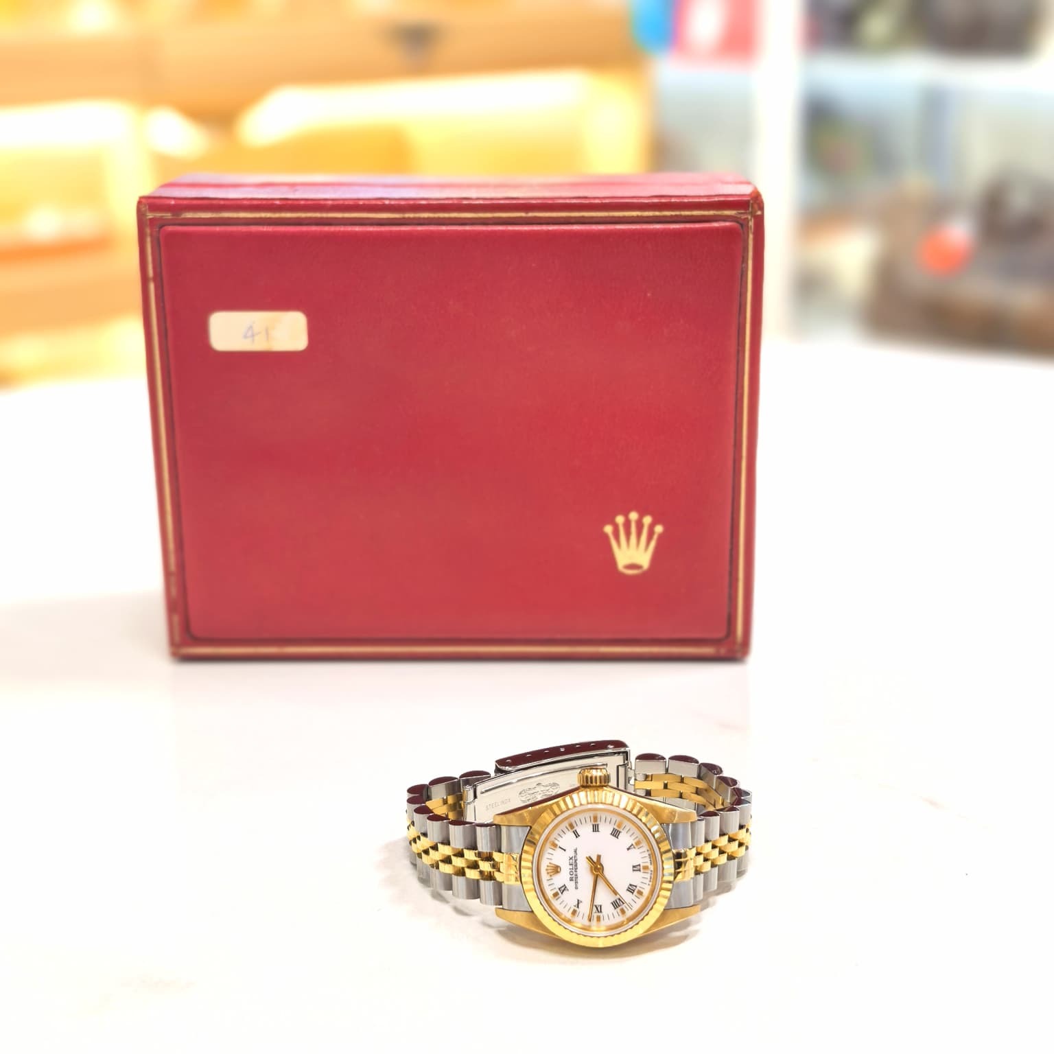 99%NEW二手ROLEX OYSTER 67198, 26MM, 18K金/鋼 白色羅馬字面盤 #女裝錶 #香榭站正品