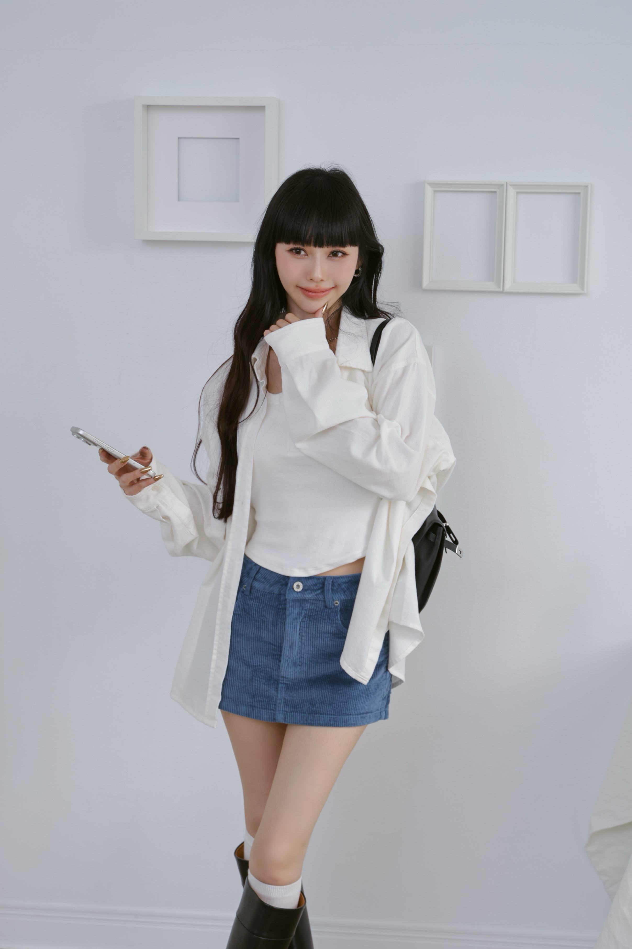 百搭燈芯絨寬鬆襯衫 S37