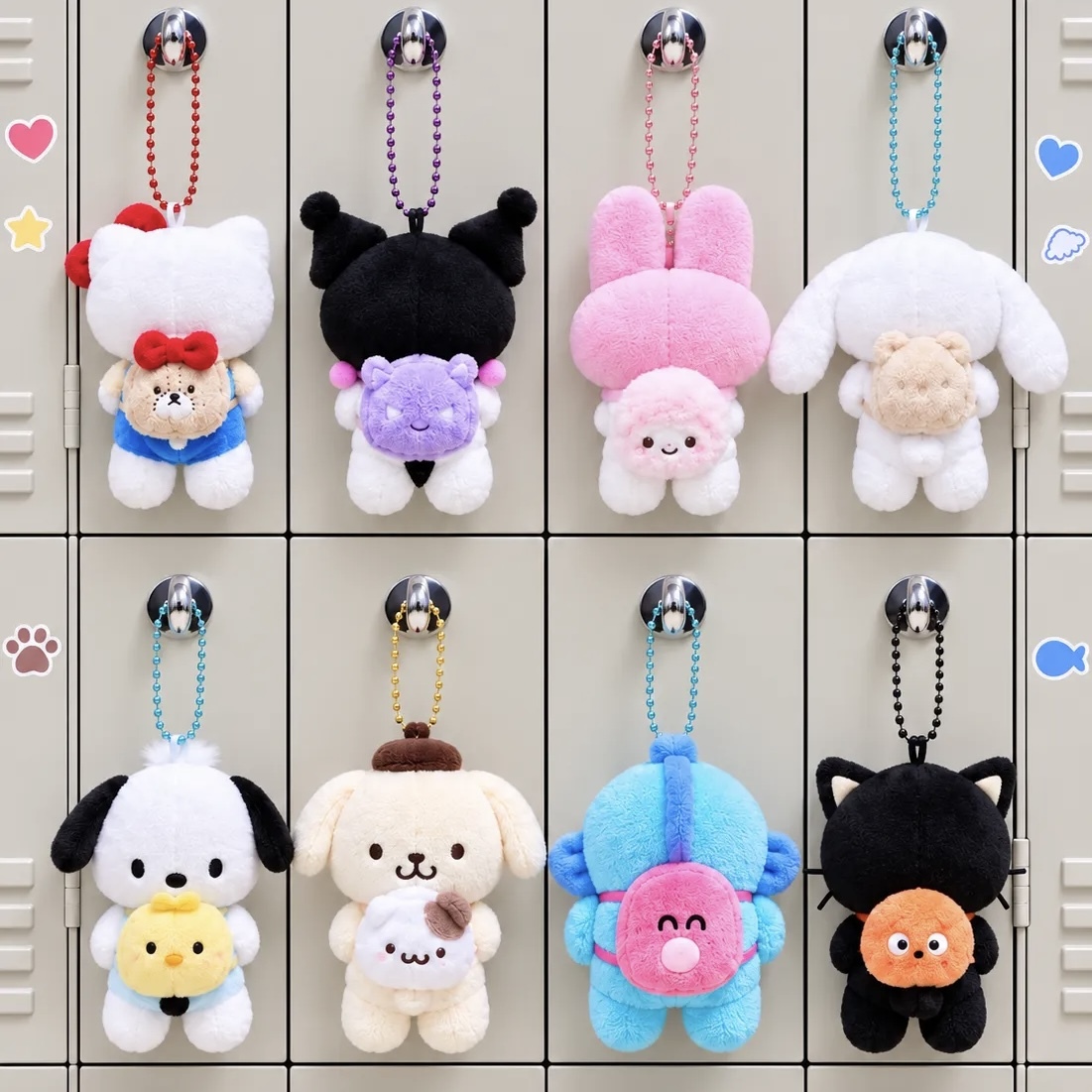 SANRIO 小書包 後背包 絨毛吊飾 三麗鷗 韓國