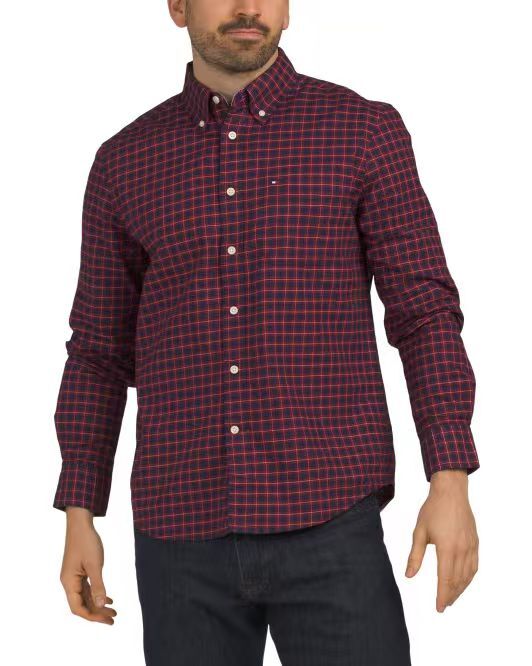 【預購】TOMMY HILFIGER N1017101 男裝格仔襯衫 (紅黑格紋)