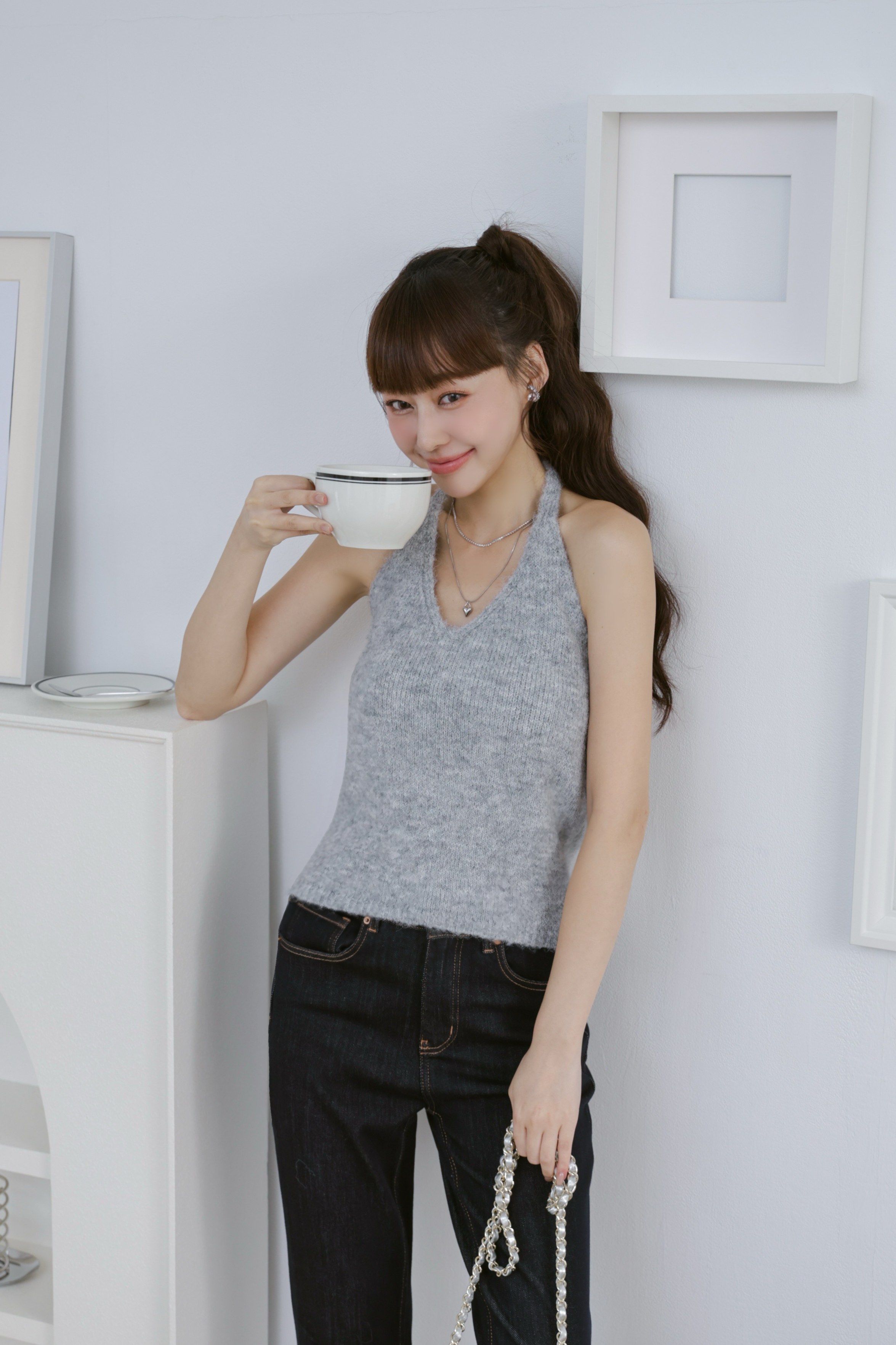 溫柔軟糯繞脖針織背心 S43