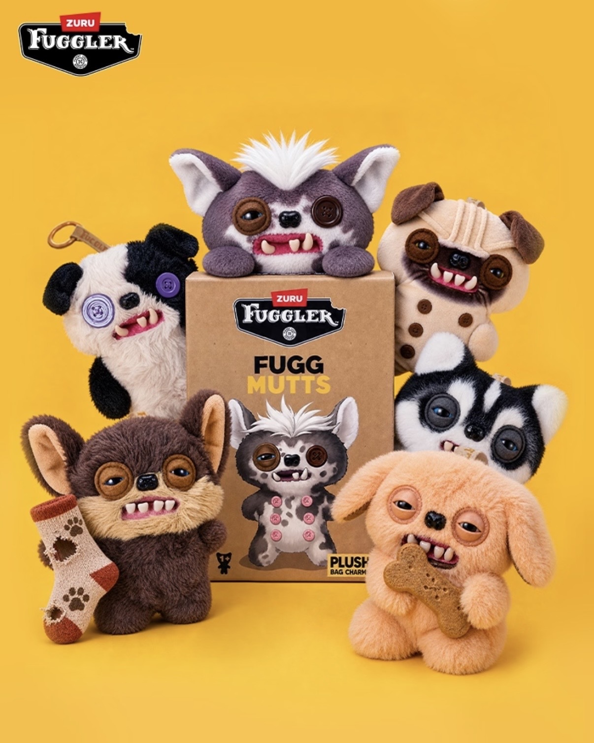 FUGGLER 牙齒怪 放克牙寶 醜萌狗狗 狗狗 5吋 吊飾 盲盒 / 預購