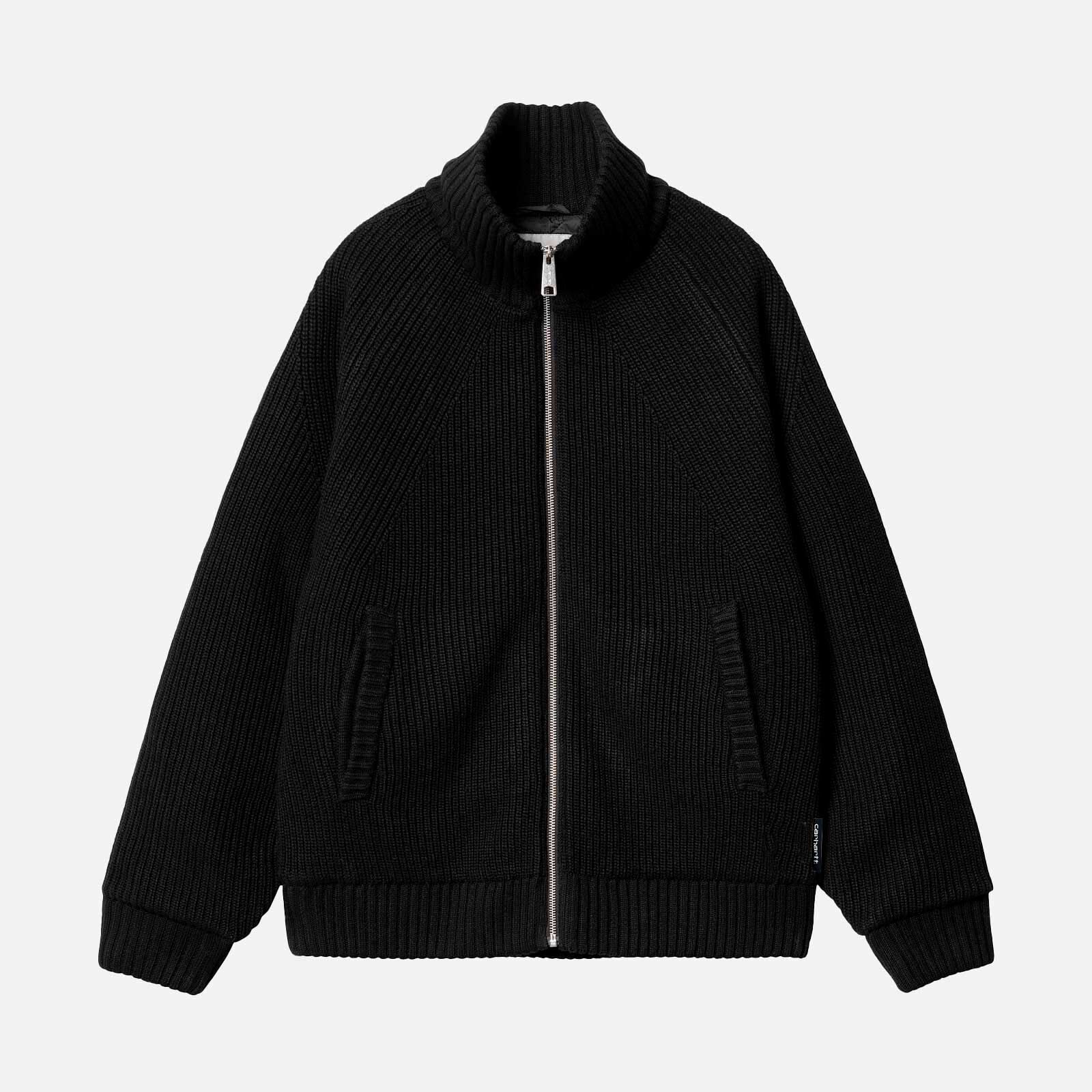 -(E14b01)-CARHARTT WIP BANLEY SWEATER JACKET 寬鬆版型 高領 毛衣外套 深紫-I033902