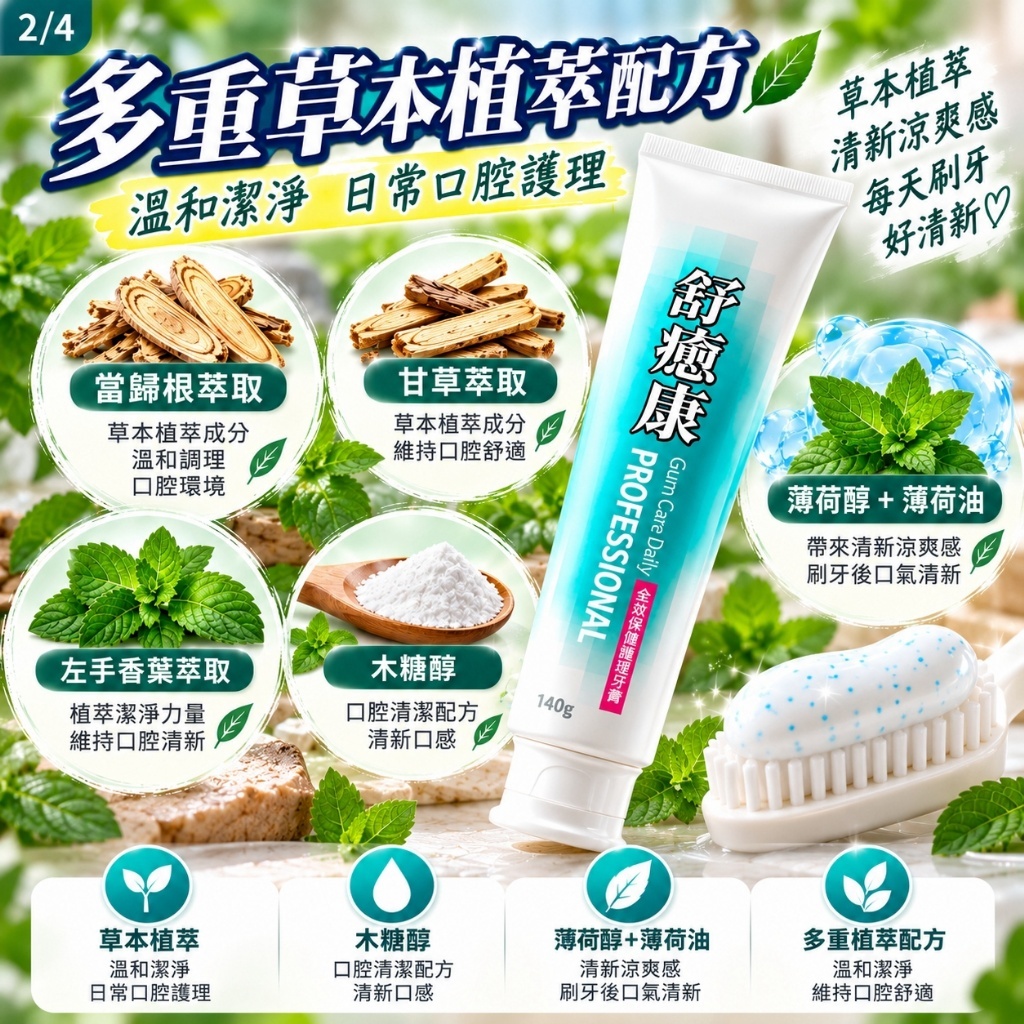 WSBB13110   台灣製 舒癒康全效保健護理牙膏 140g（12月中旬）