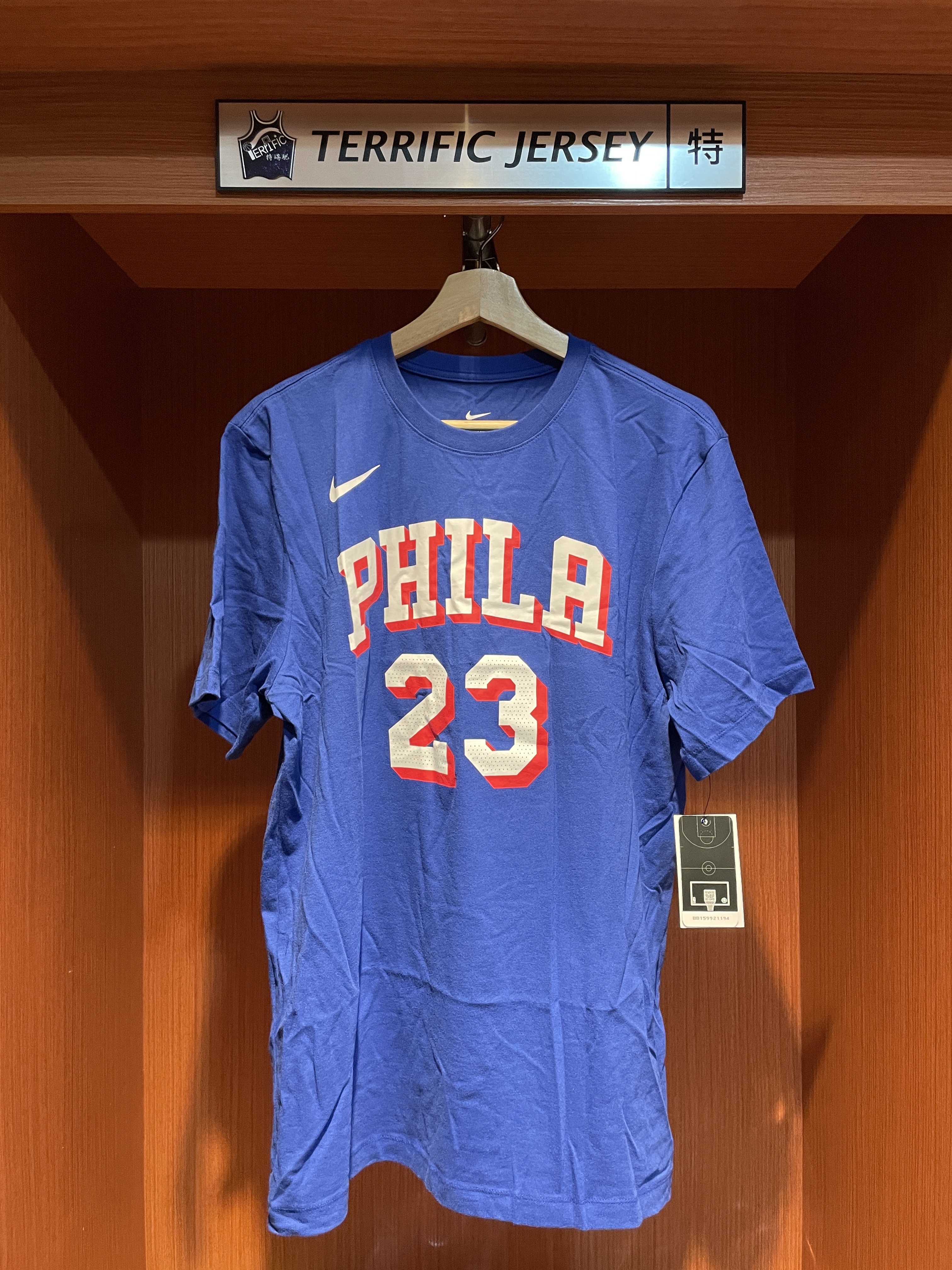 NBA短袖 LeBron James 費城七六人藍 Icon Nike Player Name Tee 棉質 全新