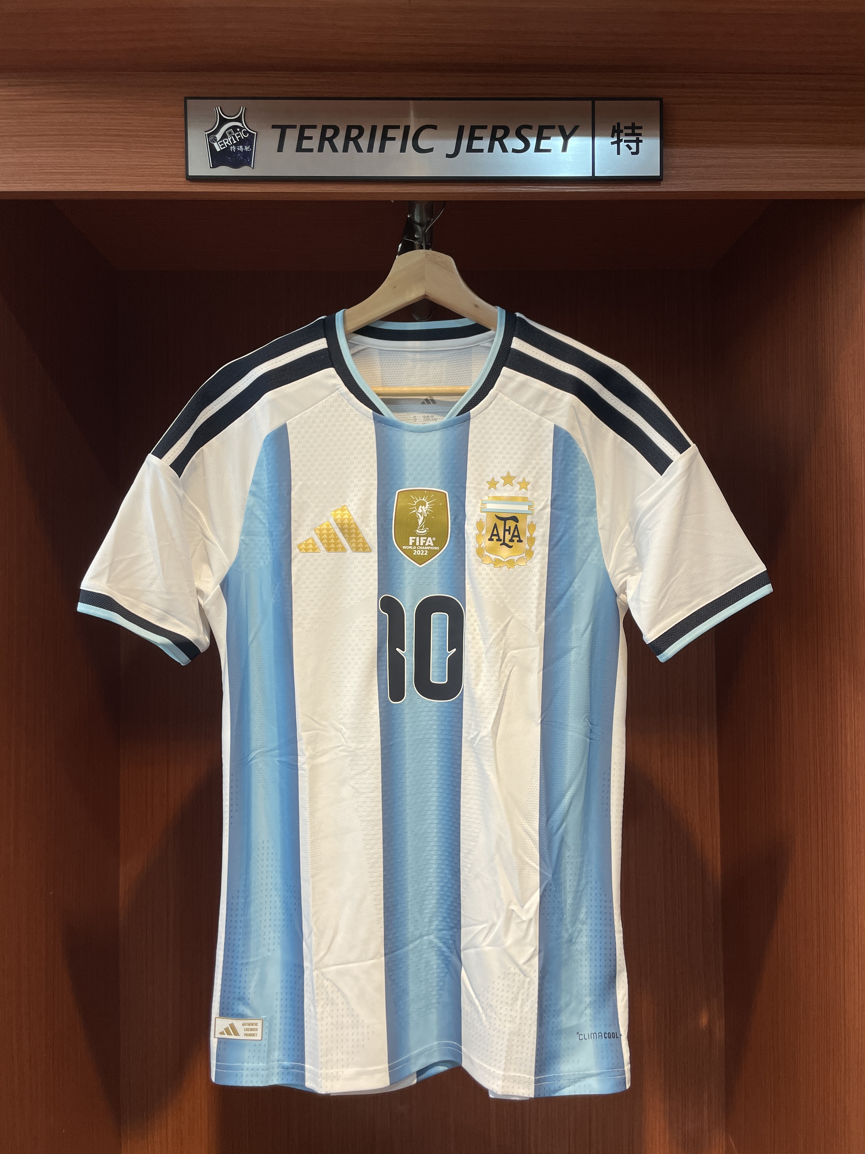 FIFA足球 Lionel Messi 阿根廷白條紋 主場 2026 世界盃 Home Adidas Authentic Jersey 球員版 燙印 全新