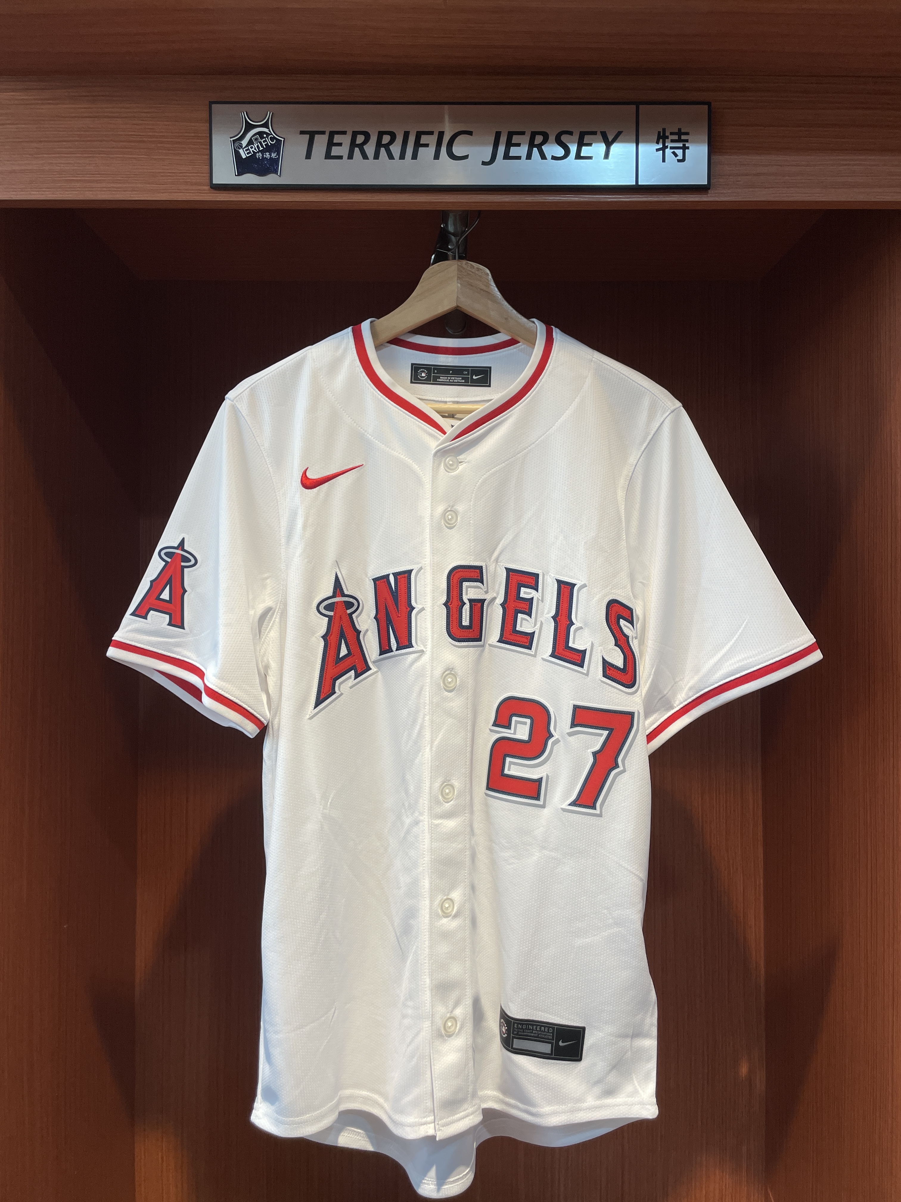 MLB球衣 Mike Trout 洛杉磯天使白 Home Nike Limited Player Name Jersey 球迷版 熱轉印 全新