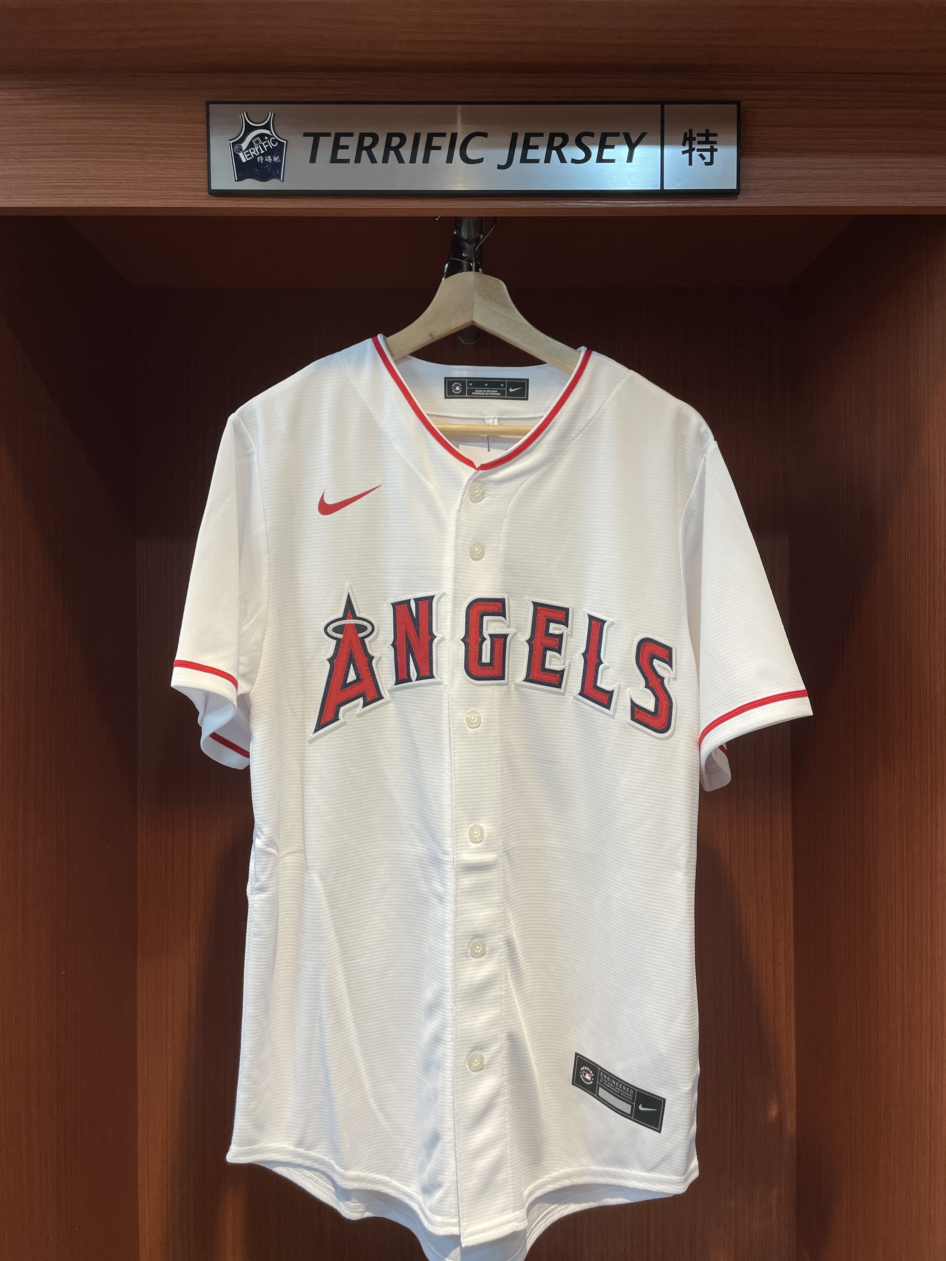 MLB球衣 Mike Trout 洛杉磯天使白 Home Nike Replica Player Name Jersey 球迷版 熱轉印 全新