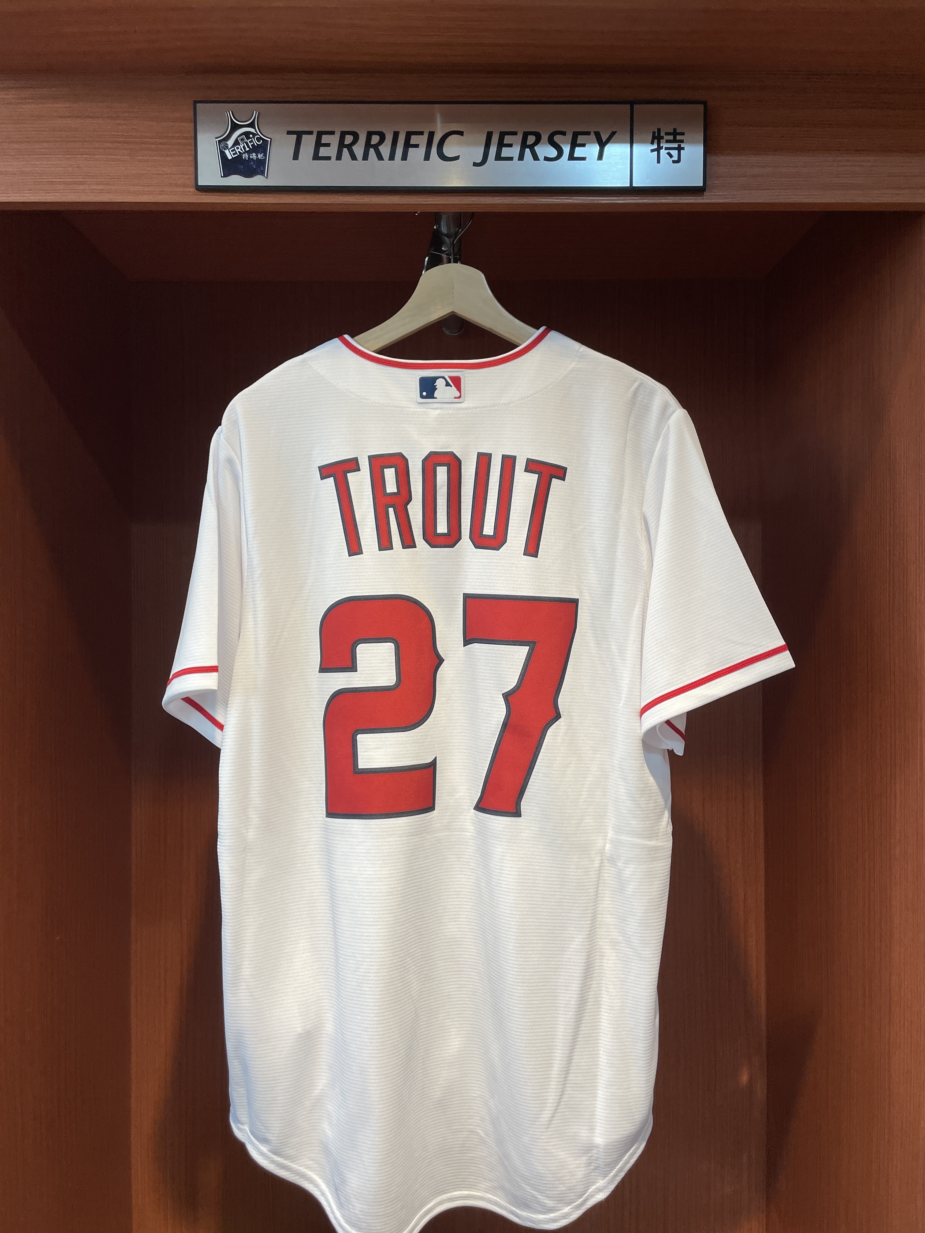 MLB球衣 Mike Trout 洛杉磯天使白 Home Nike Replica Player Name Jersey 球迷版 熱轉印 全新