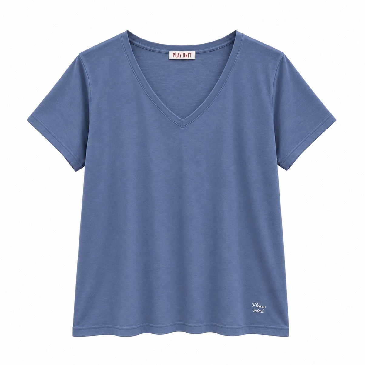 V領素色棉T-shirt