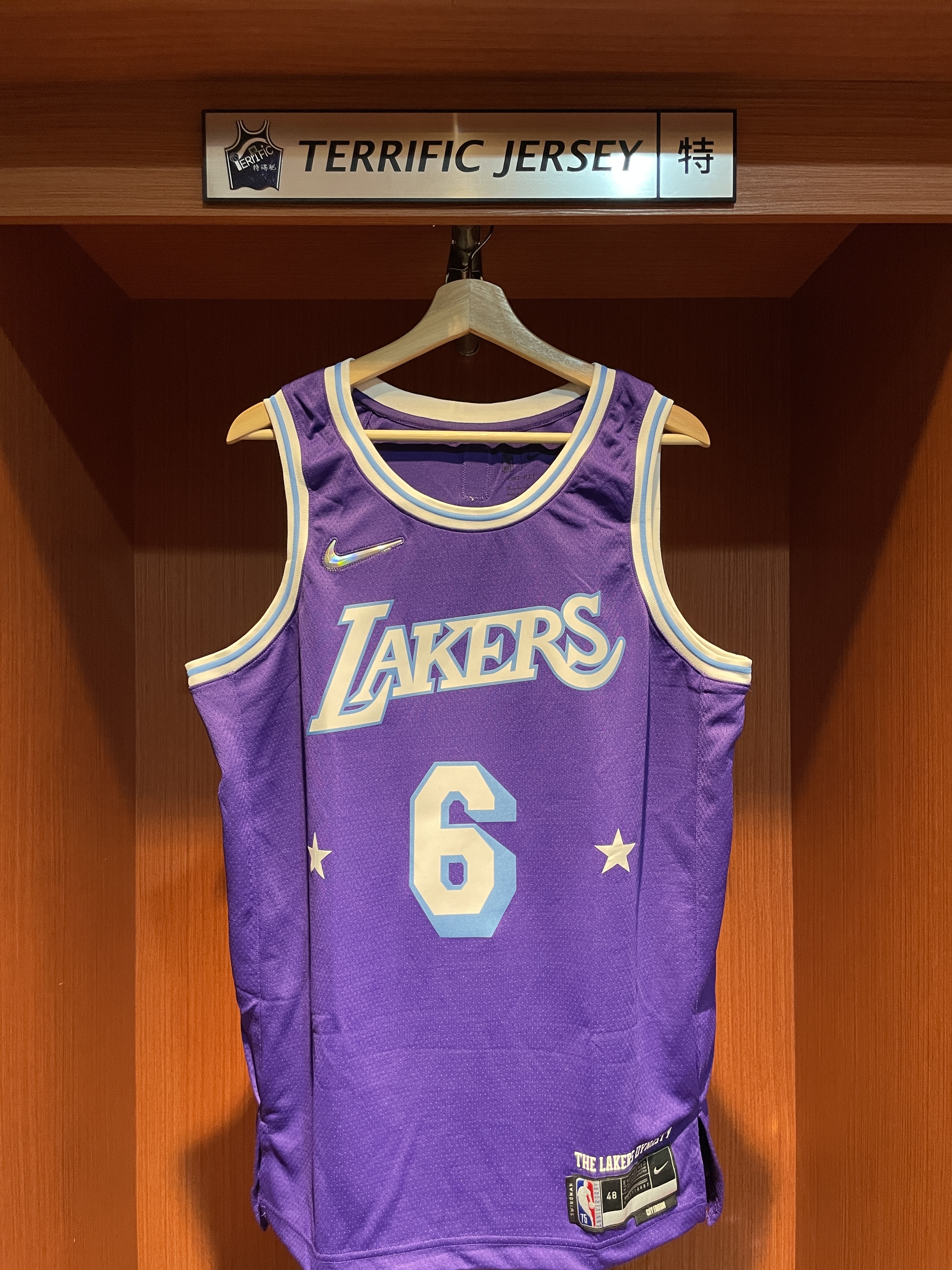 NBA球衣 Lebron James 洛杉磯湖人城市 #6 75周年 鑽石標 City Nike Swingman 球迷版 熱轉印 全新