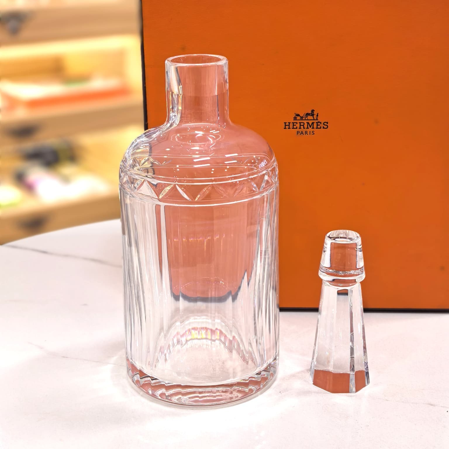 全新HERMES 威士忌酒壺 1L Iskender whiskey carafe 手工製作水晶 #BRAND NEW #香榭站正品