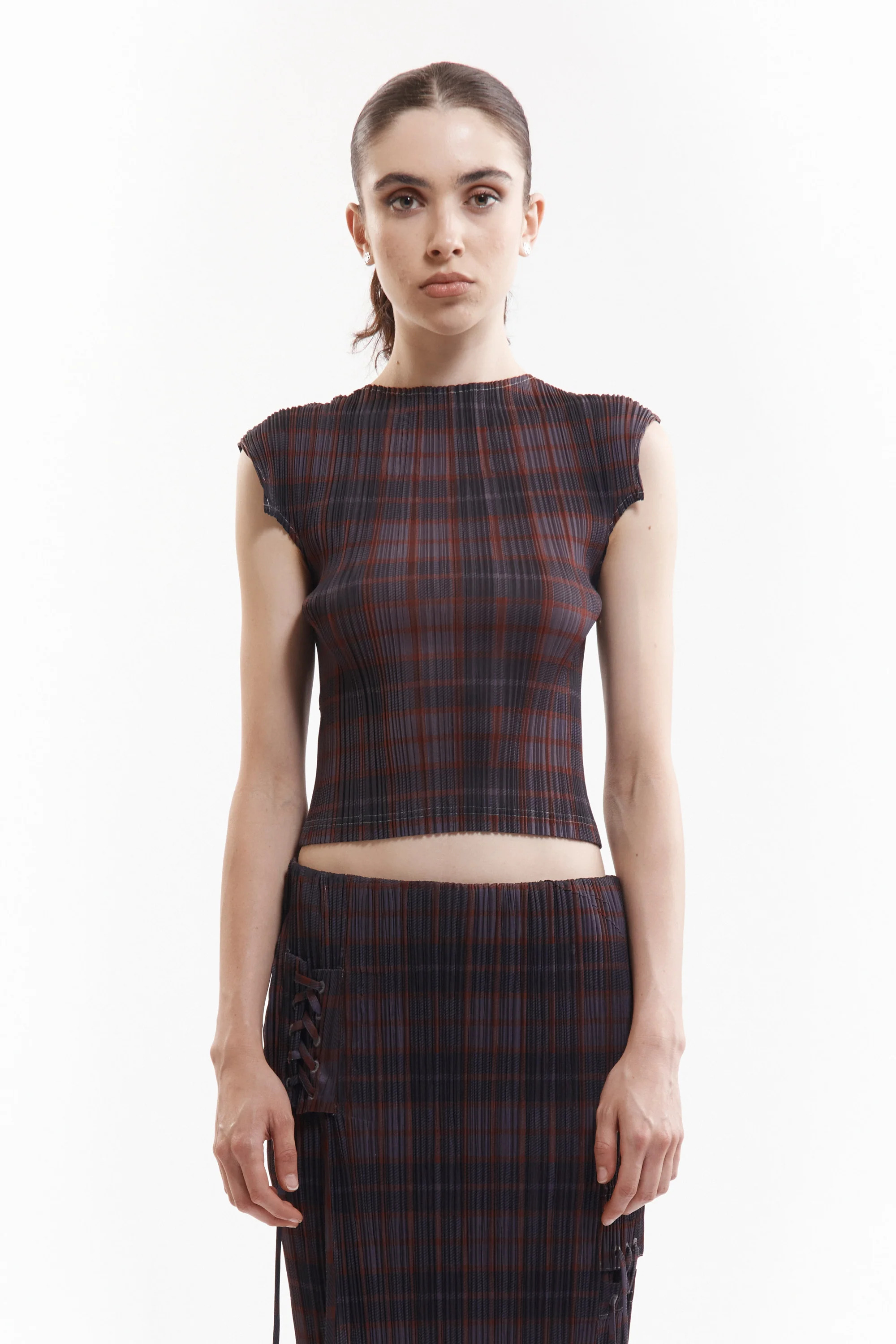 P.A.M.｜BODHI PLEATED TOP "GREY CHECK"