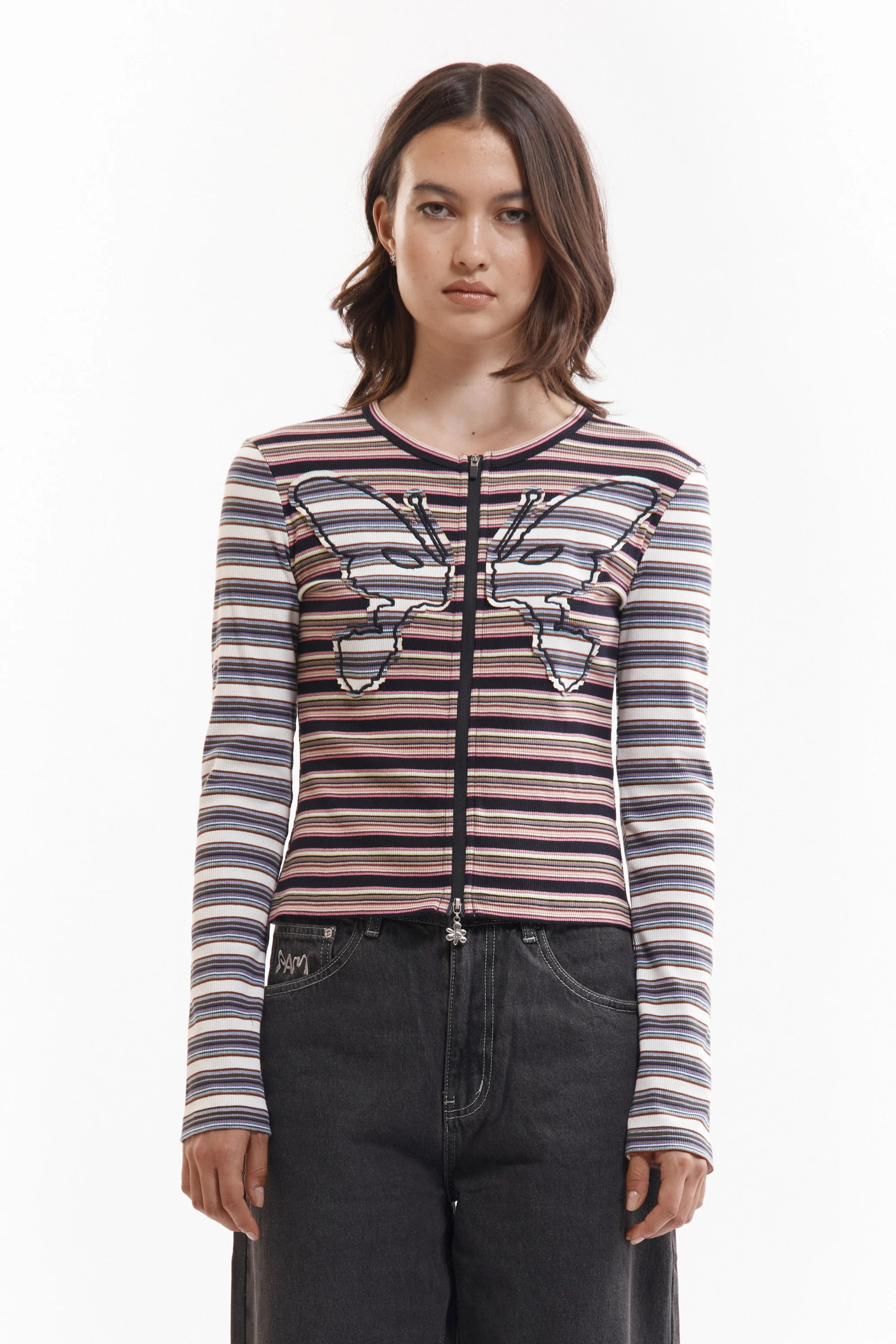 P.A.M.｜LINE WALK STRIPED CARDIGAN "ALL SORTS STRIPE"