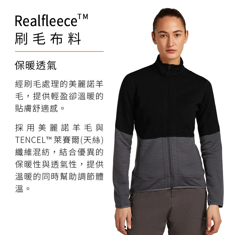 RealFleece™ 美麗諾羊毛刷毛保暖透氣布料