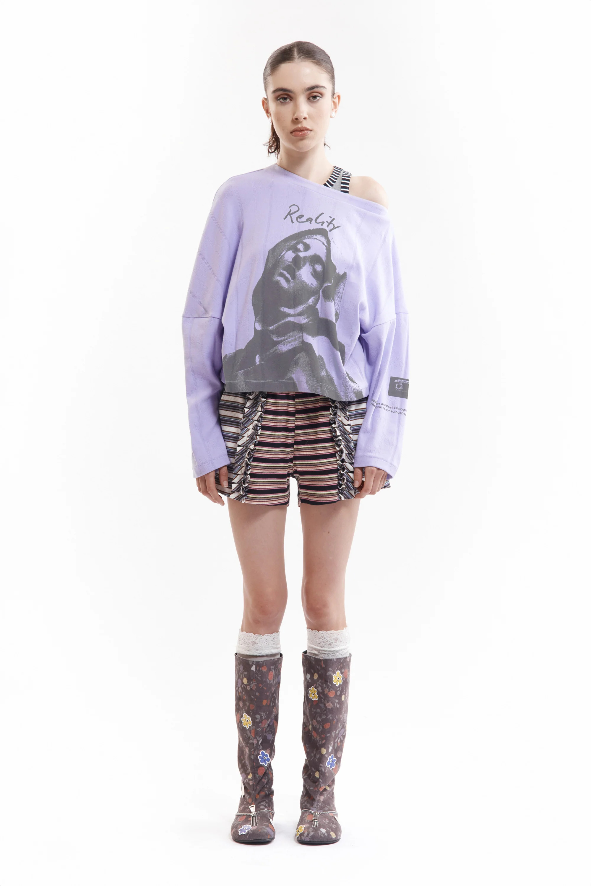 P.A.M.｜XEROX POINTELLE OFF SHOULDER TOP "LAVENDER"