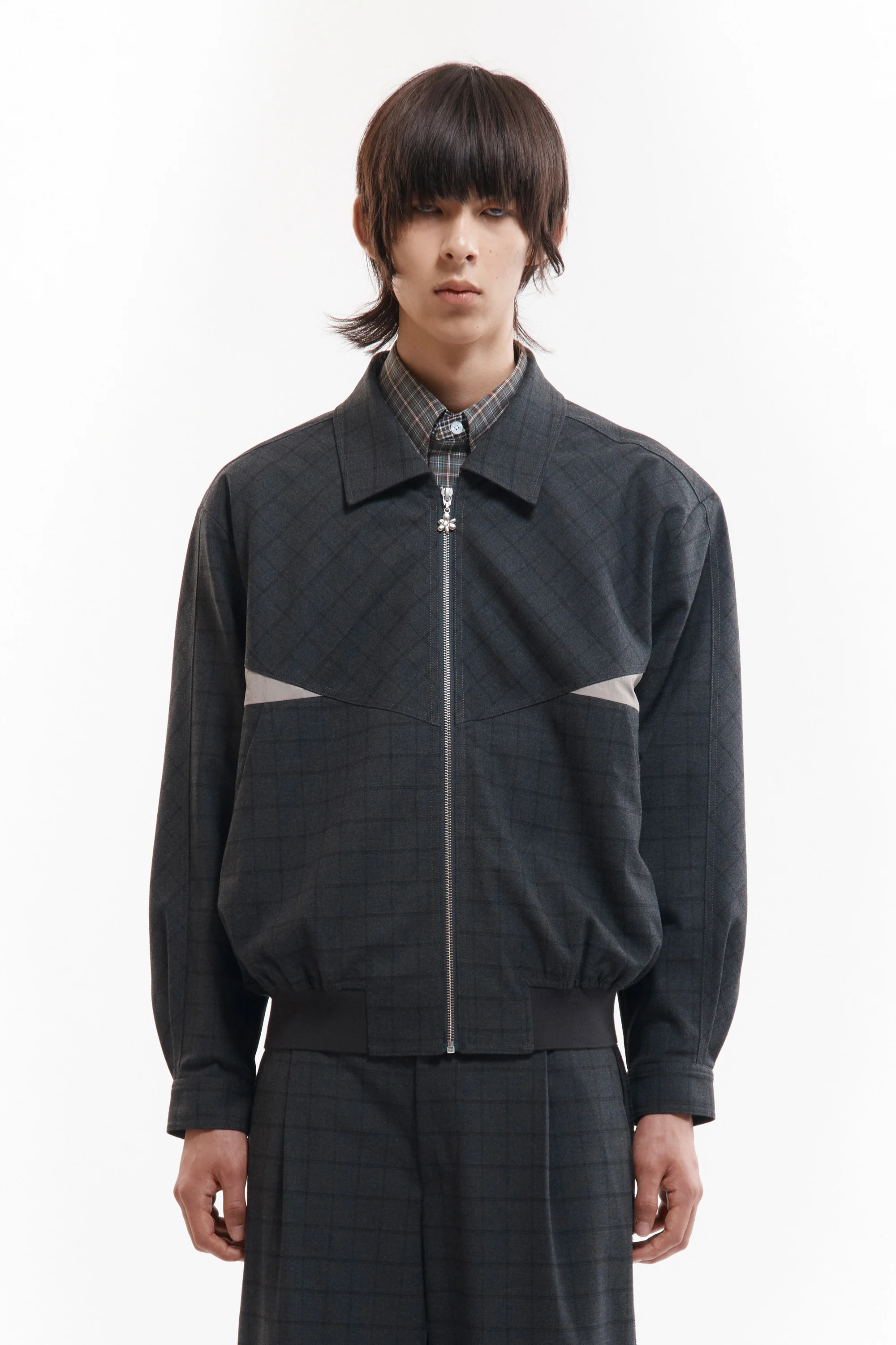P.A.M.｜MATTER CLARK COLLARED JACKET "GREY CHECK"