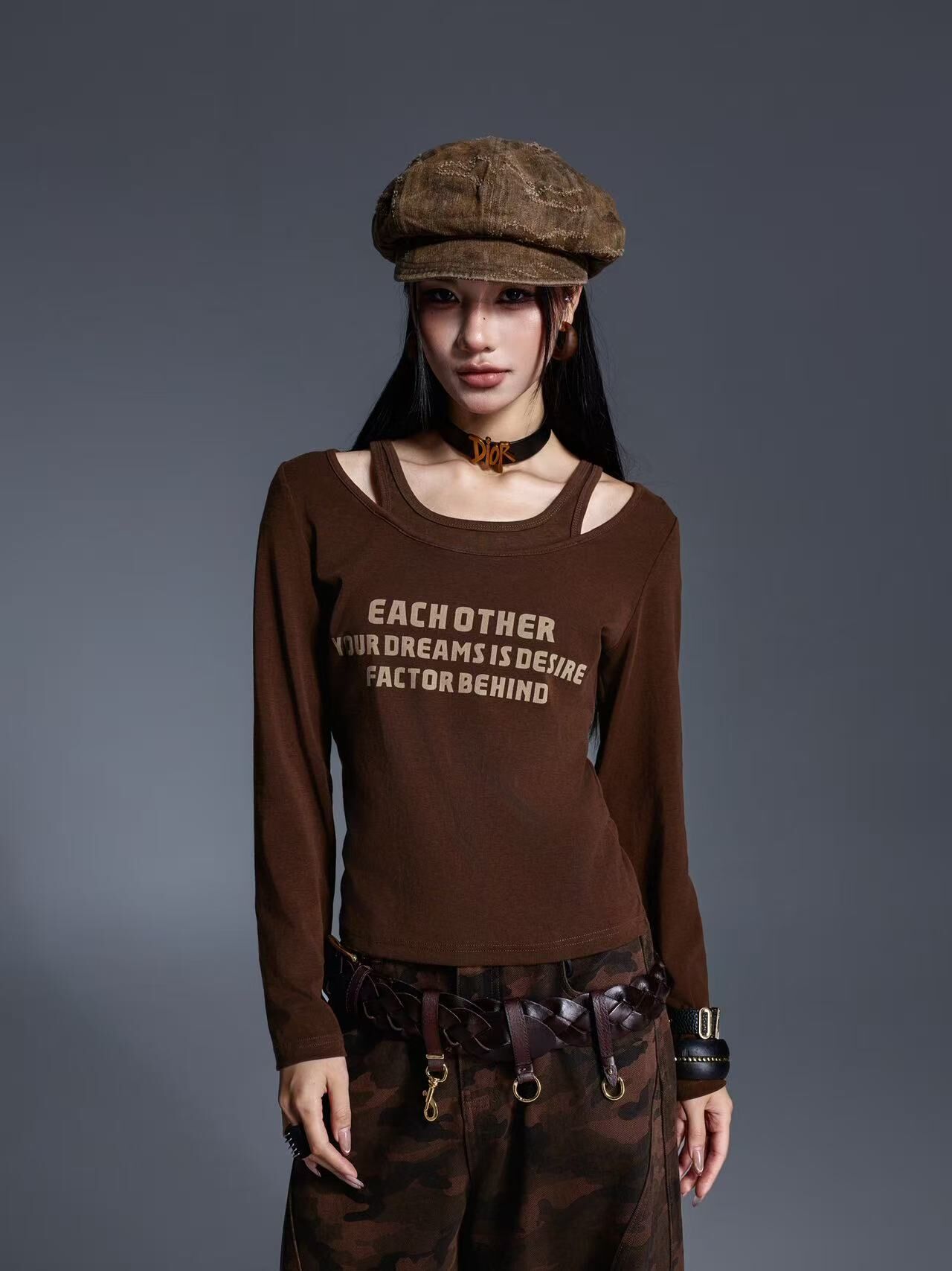 1019GZ35-GZTRIP-TUOGU-T-Shirt / Pullover (A35 Iced Americano Brown / B35 Midnight Blue)