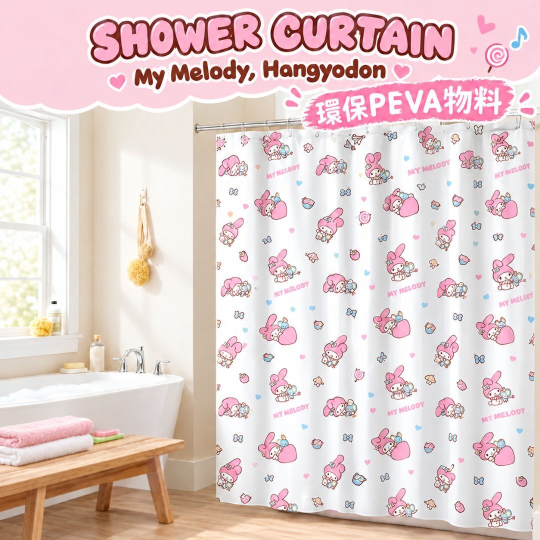 MY MELODY Sanrio Shower Curtains