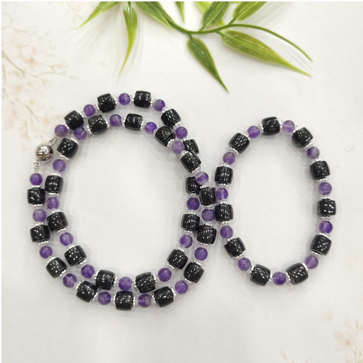 1020GZ29-GZTRIP-SUGILITE-Aged Straight-Cut Sugilite Two-Piece Set - Patina Series (A29)