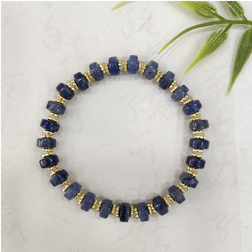 1020GZ27-GZTRIP-SUGILITE-Light Blue Straight-Cut Sugilite Bead Bracelet (A27)