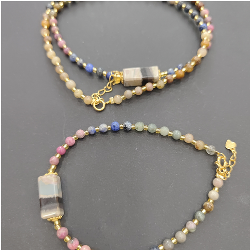 1020GZ42-GZTRIP-SUGILITE-Green Sugilite Four-Sided Bead Rainbow Set (A42)