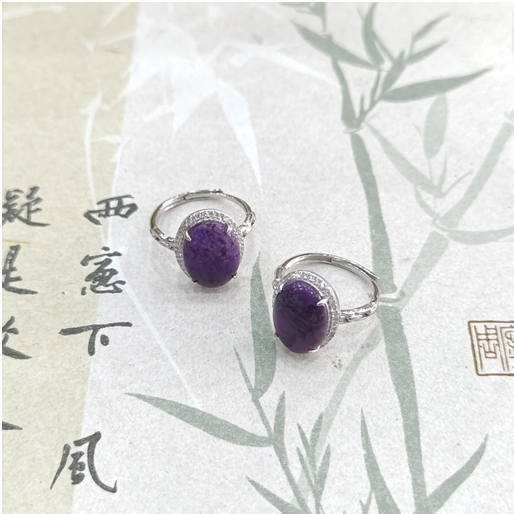 1020GZ47-GZTRIP-SUGILITE-Taro Purple Sugilite Cabochon Ring (A47)