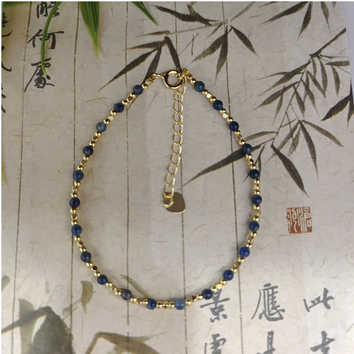 1020GZ107-GZTRIP-SUGILITE-2mm Gel-Look Blue Sugilite Tiny-Bead Bracelet (A107)