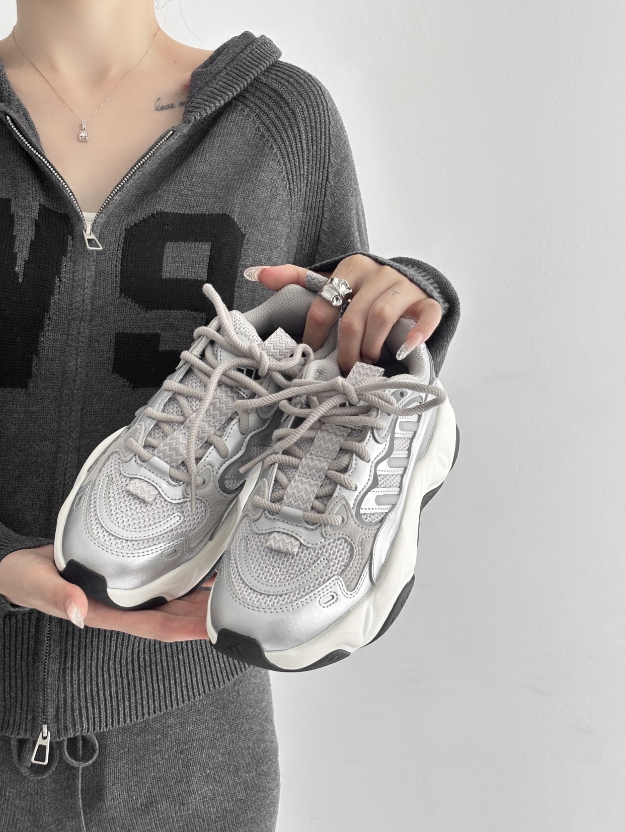 【預訂】ADIDAS VALLINA 灰銀-WOMEN