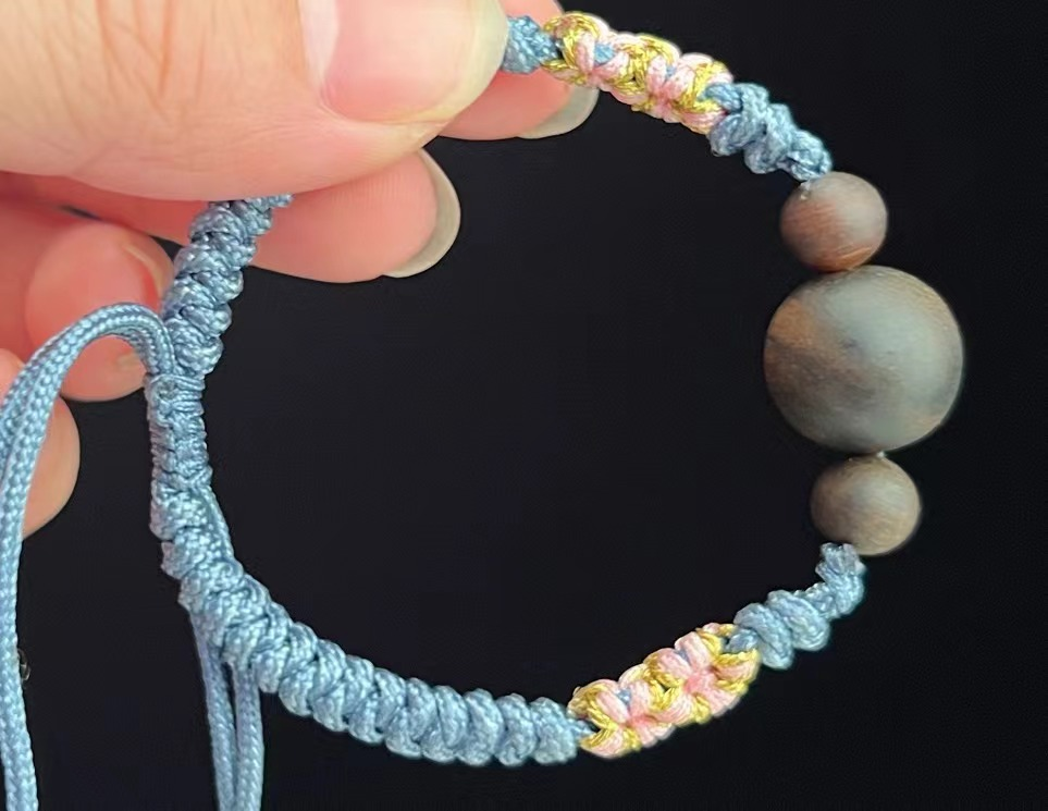 1021GZ53-GZTRIP-AGARWOOD-Value Sinking Kinam Round-Bead Bracelet - Blue, 1.2cm (B53)