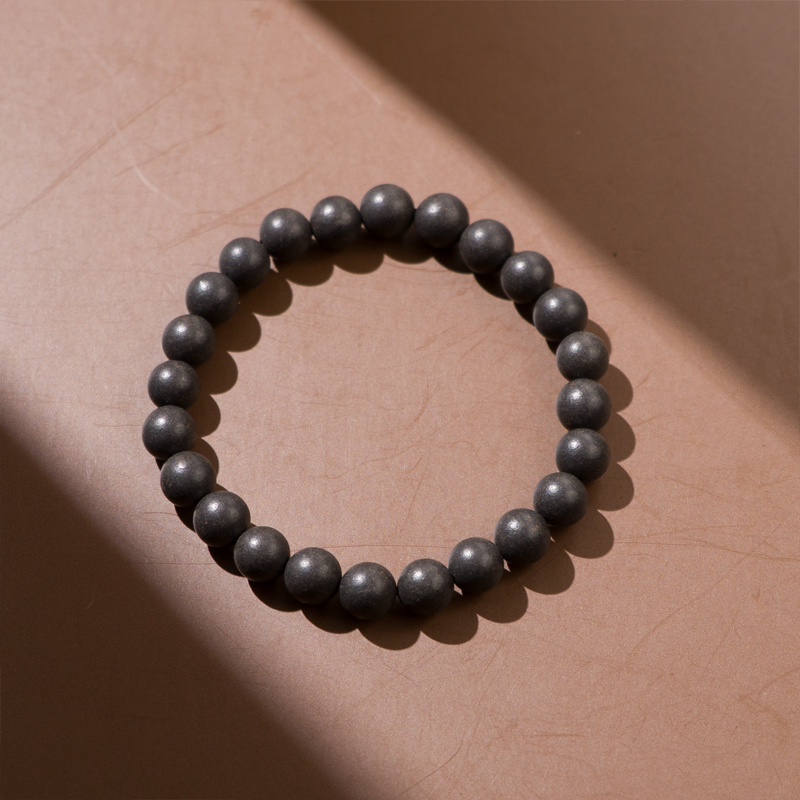 1021GZ113-GZTRIP-AGARWOOD-Black Ambergris Aromatic Bead Bracelet - 0.8 x 24 Beads (B65)