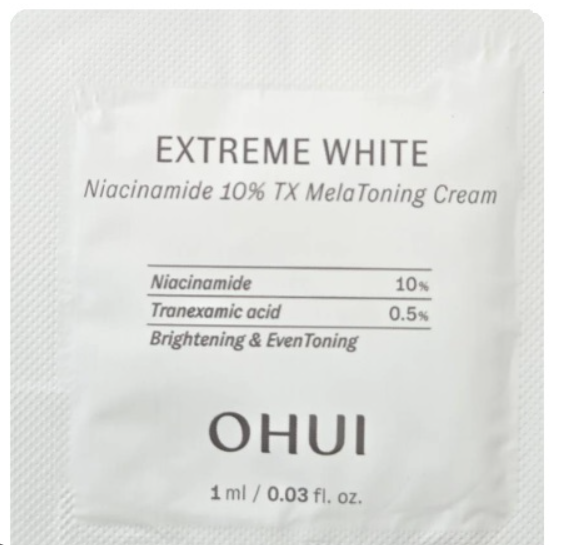 AB261017-G20-O HUI 晶緻瑩白 10% 煙酰胺傳明酸褪黑透亮面霜小樣Extreme White Niacinamide 10% TX MelaToning Cream(1ml × 60片入)-EXP:28/29