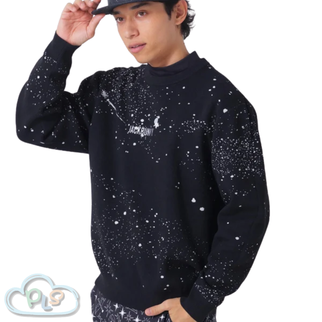 Night Sky Jacquard Crew Neck Knit Pullover (Men's) DORAEMON Jack Bunny!! FESTIVAL'26 vol.2 - Starry Night Drift   #14006-1