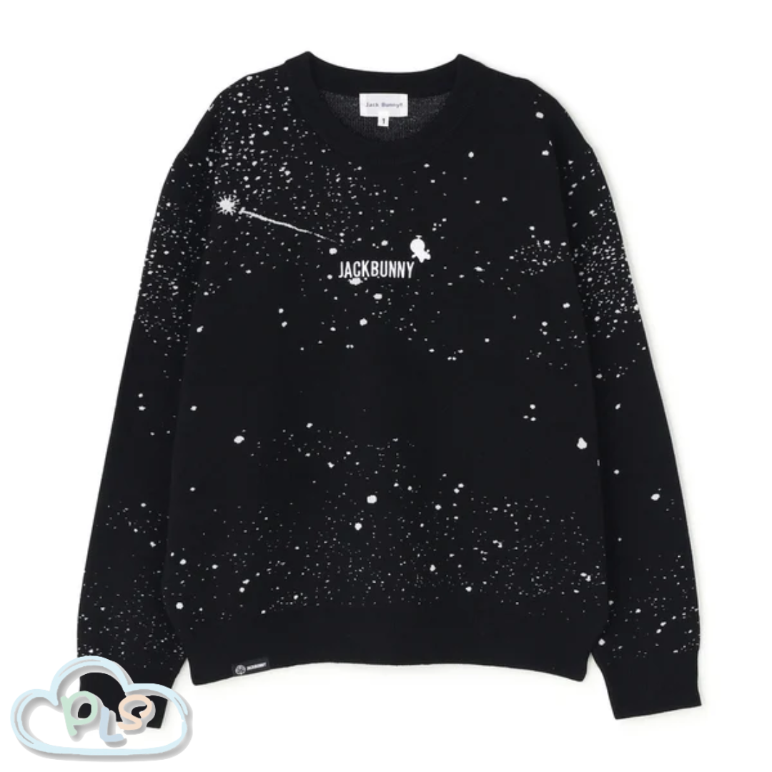 Night Sky Jacquard Crew Neck Knitted Pullover (Women's) DORAEMON Jack Bunny!! FESTIVAL'26 vol.2 - Starry Night Drift   #14007-1