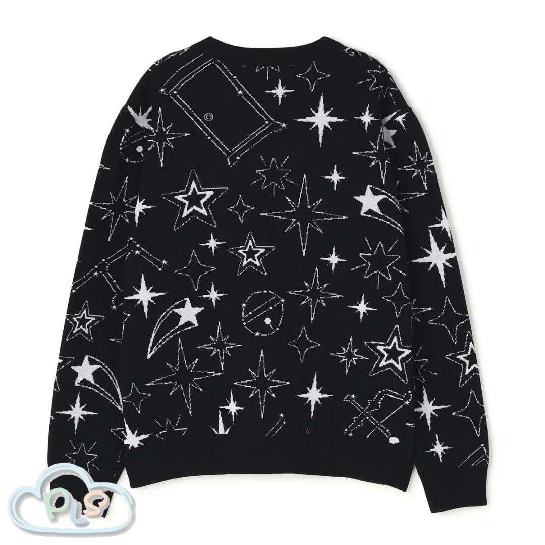 Star Jacquard Crew Neck Knit Pullover (Women's) DORAEMON Jack Bunny!! FESTIVAL'26 vol.2 - Starry Night Drift   #14019-1
