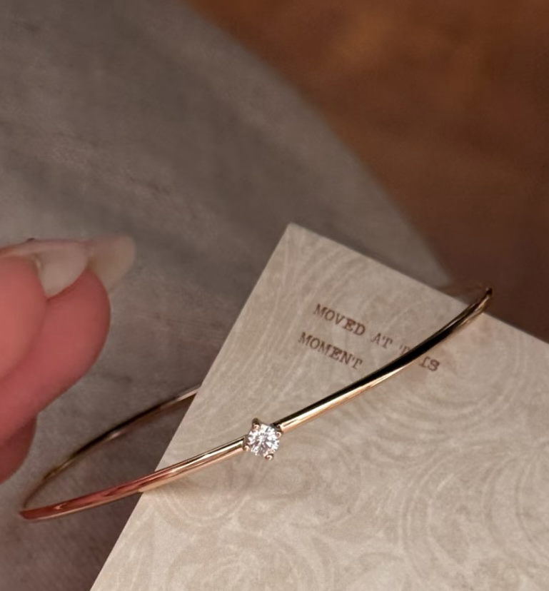 【直播】MD101427 簡約四爪單鑽培育鑽手鐲｜0.10ct