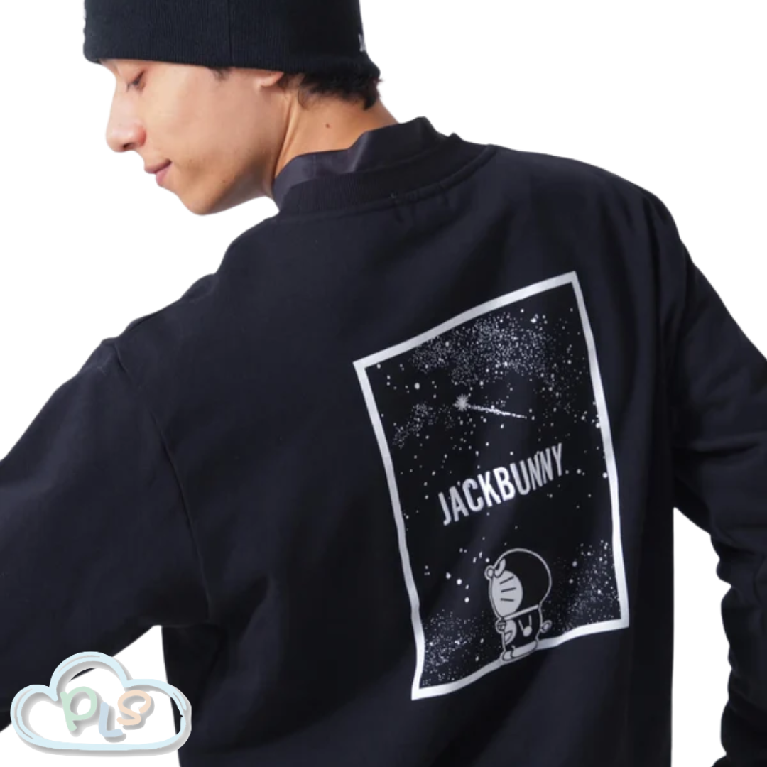 Night Sky Print Long-Sleeved Crew Neck Fleece Sweatshirt (Men's) DORAEMON Jack Bunny!! FESTIVAL'26 vol.2 - Starry Night Drift   #14021-1