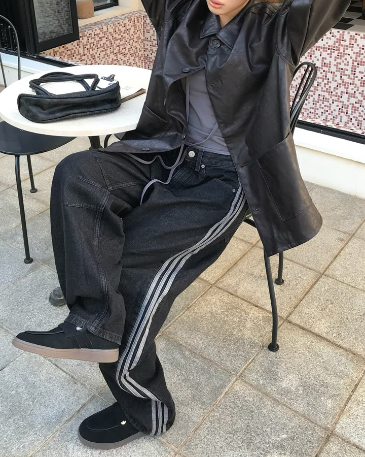 ADIDAS BARREL PNT D 高腰圓筒牛仔褲 寬褲 長褲 丹寧 女款 黑色 KQ6474 藍色 KQ6476 / 調貨