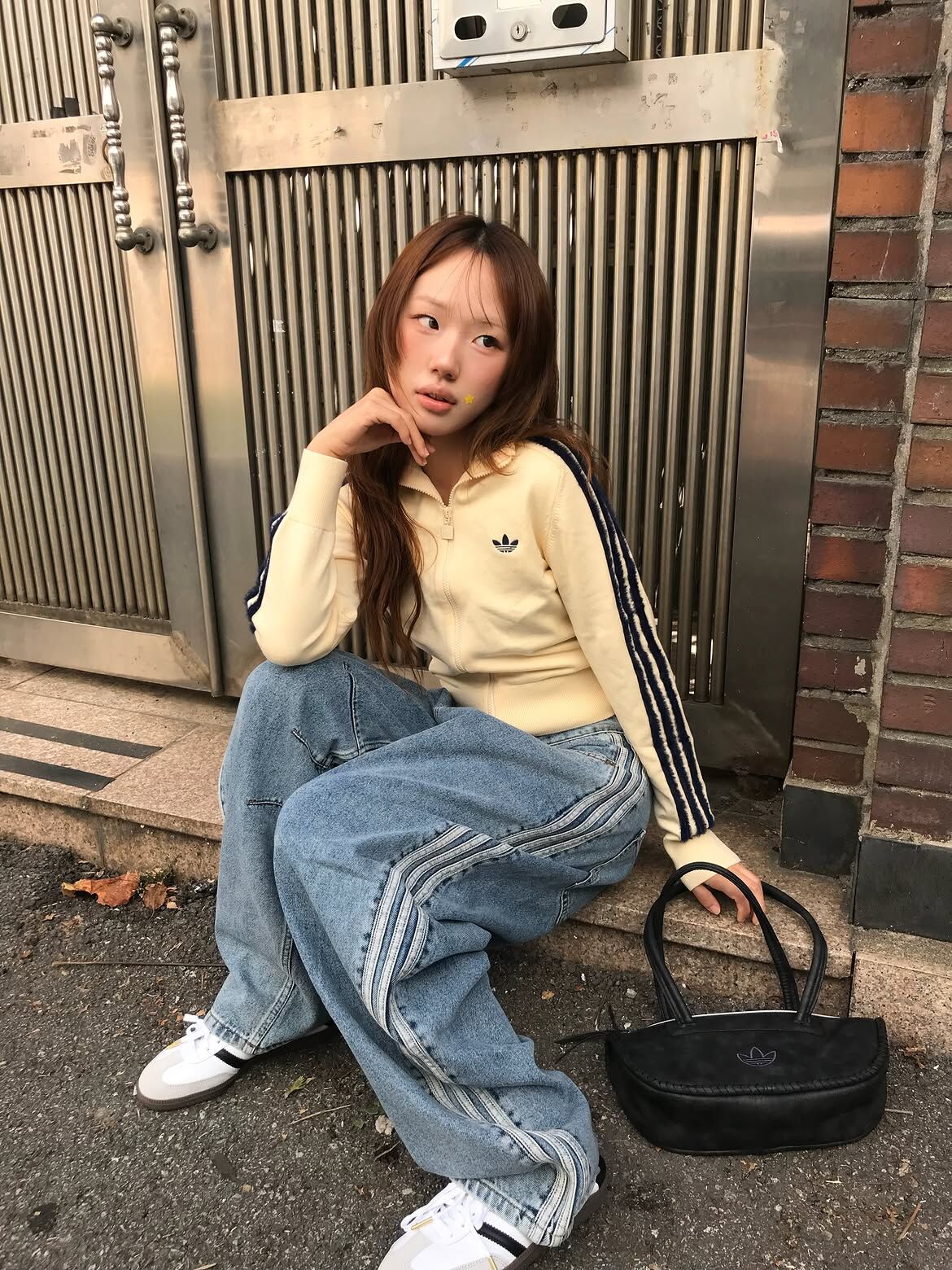 ADIDAS BARREL PNT D 高腰圓筒牛仔褲 寬褲 長褲 丹寧 女款 黑色 KQ6474 藍色 KQ6476 / 調貨