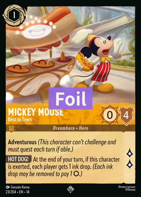 Hyperia City - 23/204 Mickey Mouse – Best in Town (Foil) SR
