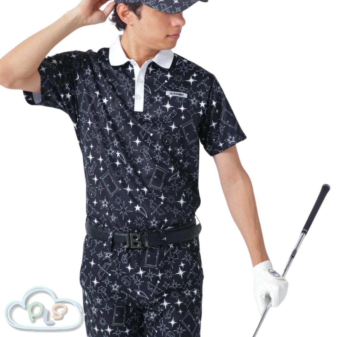 Men's Sweat-Wicking Quick-Drying Mesh Short-Sleeve Polo Shirt DORAEMON Jack Bunny!! FESTIVAL'26 vol.2 - Starry Night Drift   #14028-1