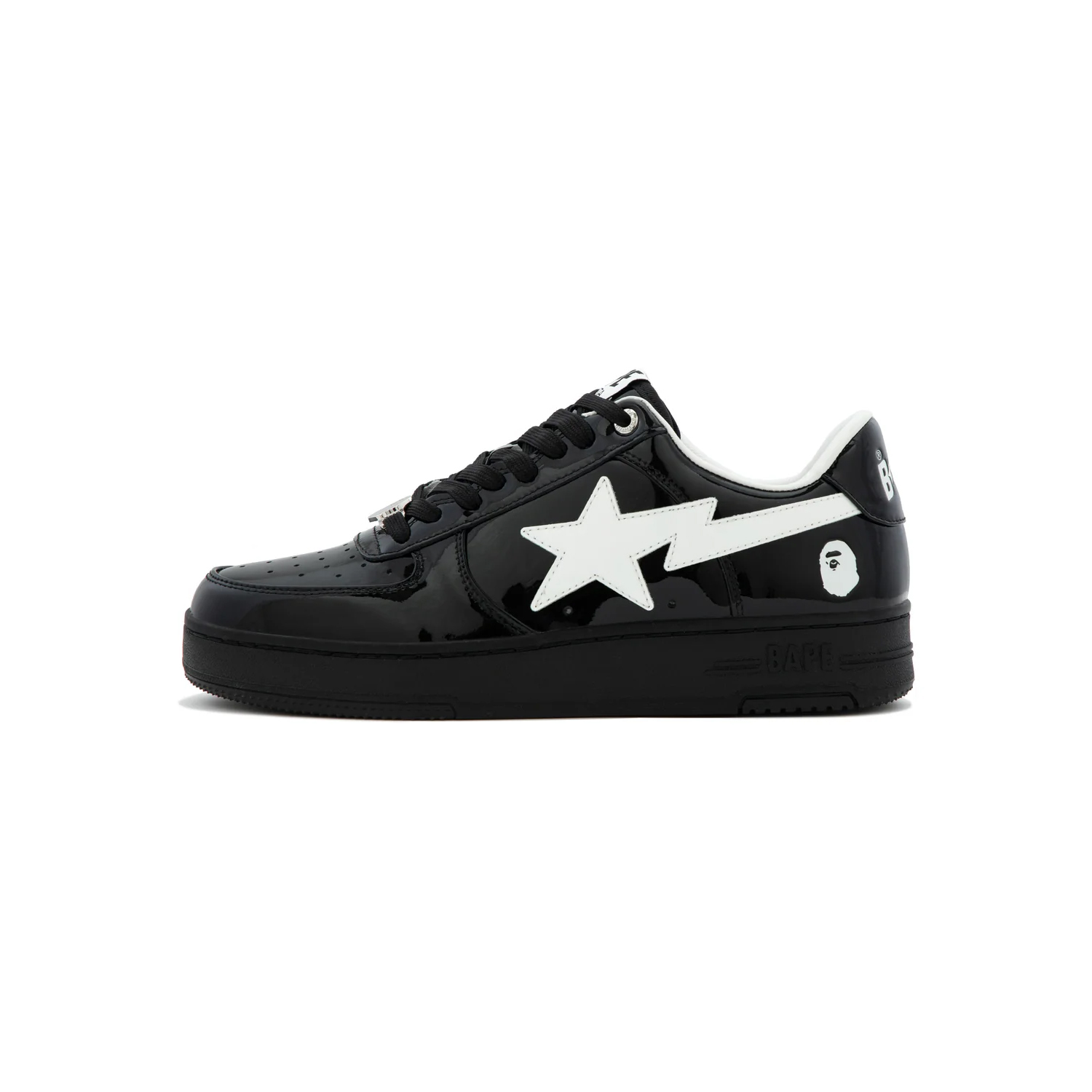 -(C4b)-A BATHING APE BAPE STA #2-1 M2 漆皮 流星鞋 黑色-1M80191302