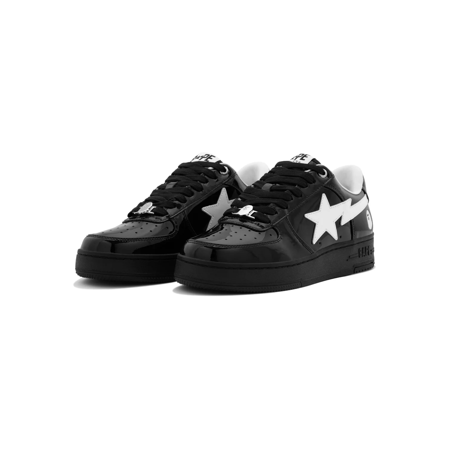 -(C4b)-A BATHING APE BAPE STA #2-1 M2 漆皮 流星鞋 黑色-1M80191302