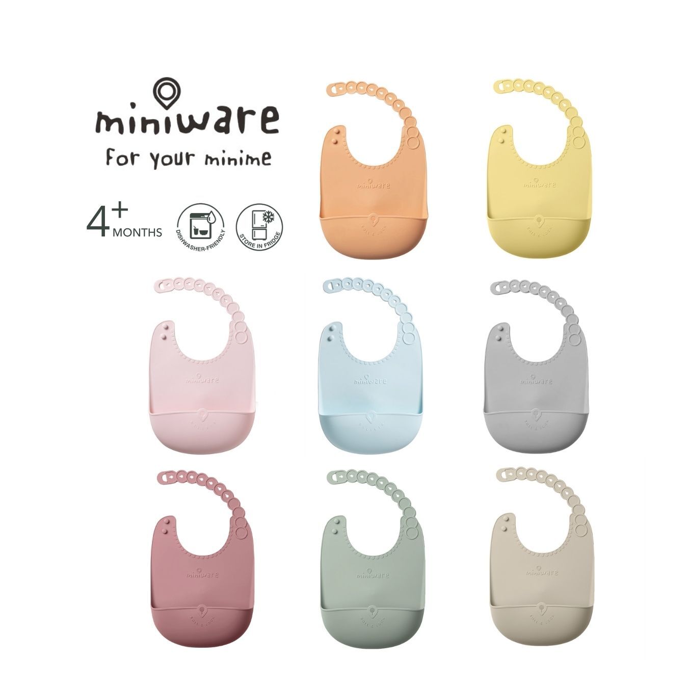 Miniware Roll & Lock Silicone Bib / Silibib
